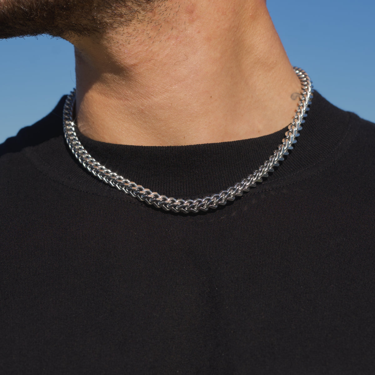 6mm Franco Chain - White Gold