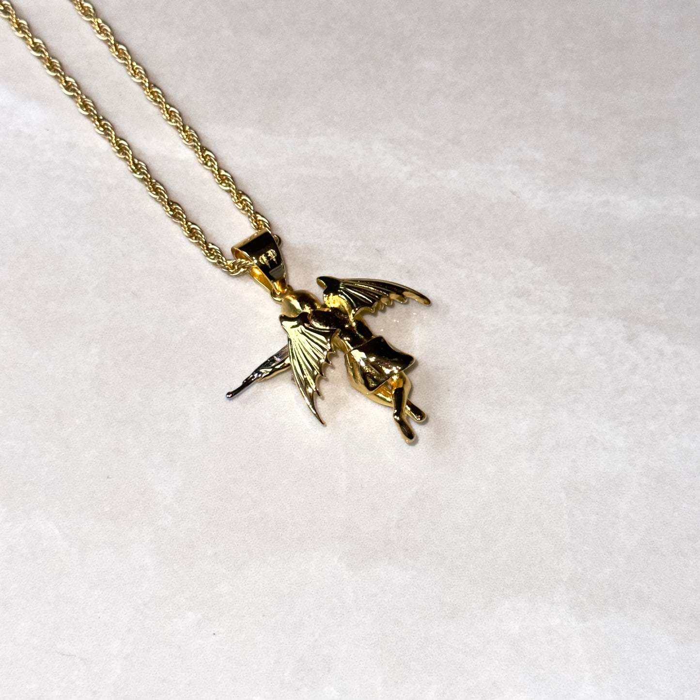 Gangster Cupid Pendant - Gold