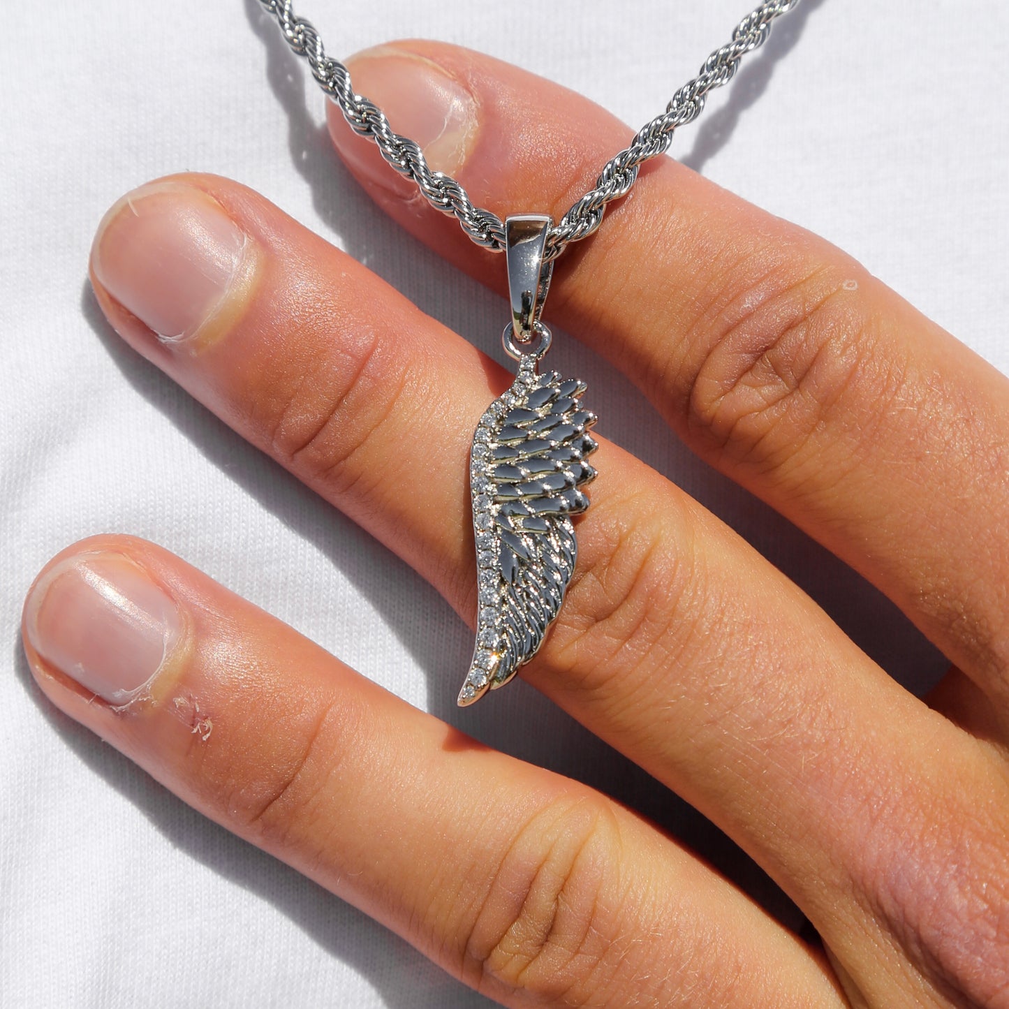 Flight Pendant - White Gold