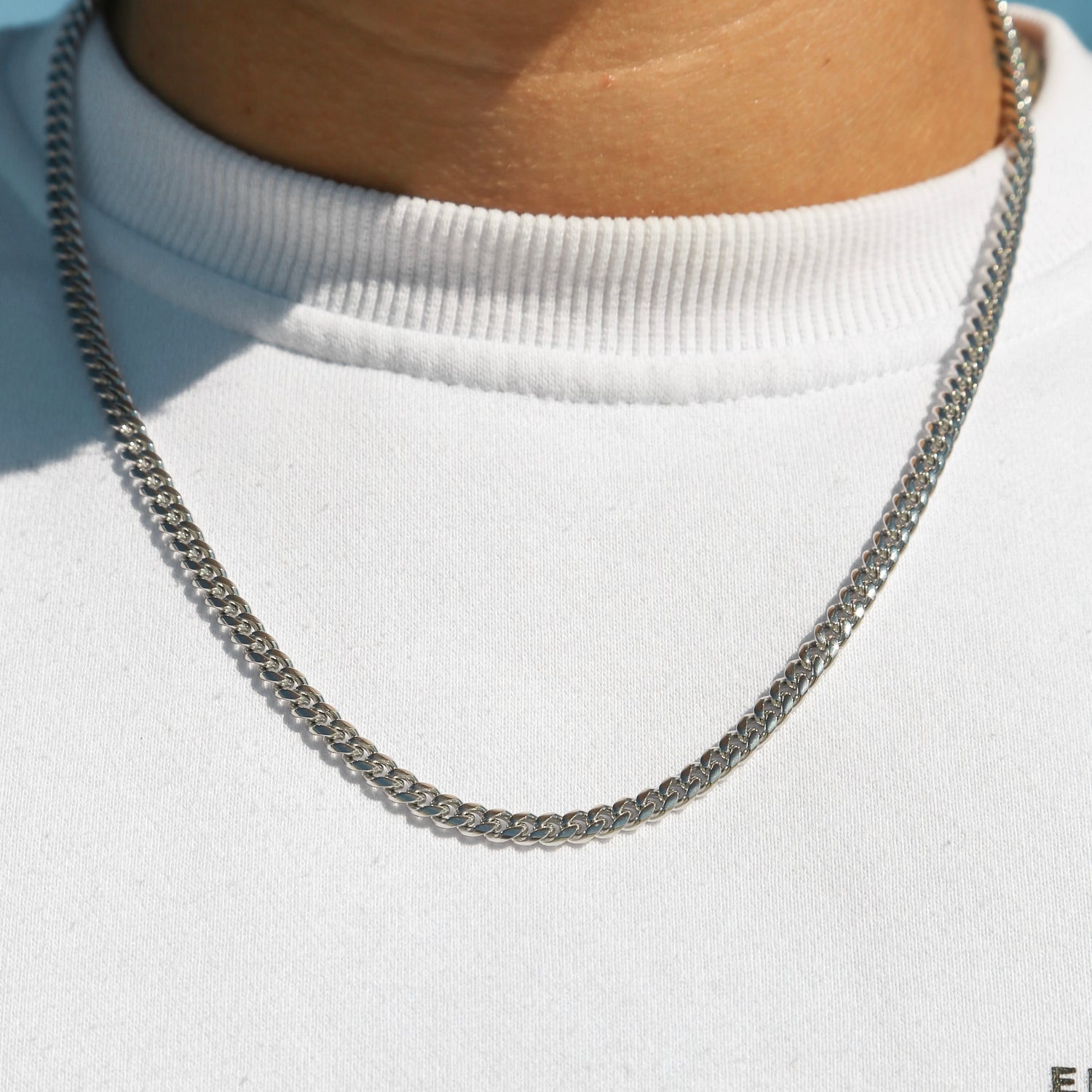 5mm Miami Cuban Link Chain - White Gold