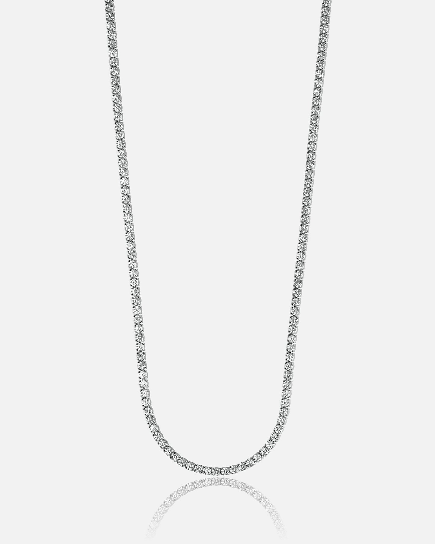 Micro Tennis Chain - White Gold