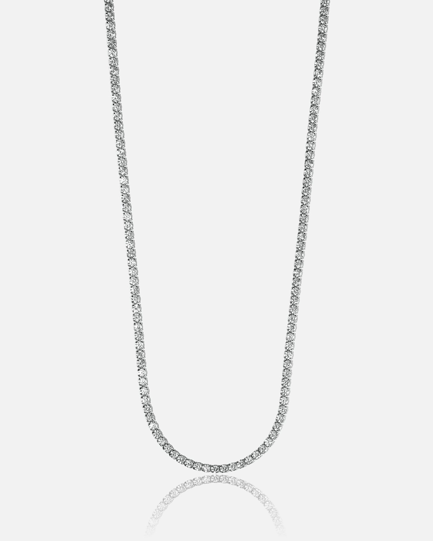 Micro Tennis Chain - White Gold