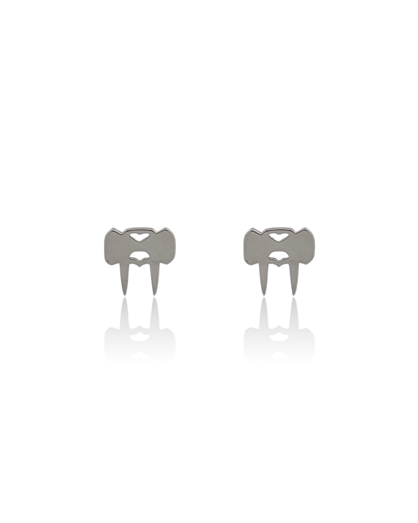 Perez Stud Earrings - White Gold