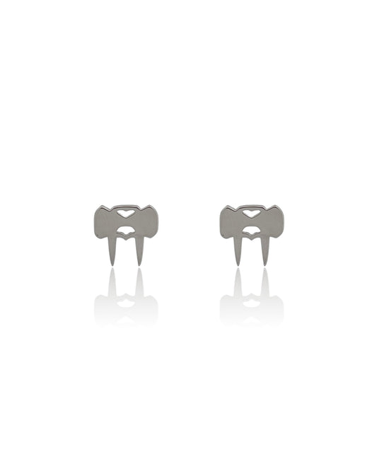 Perez Stud Earrings - White Gold