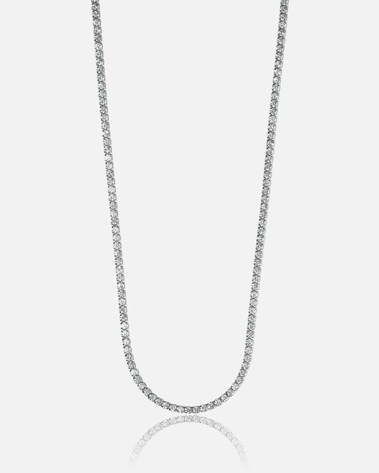 Micro Tennis Chain - White Gold