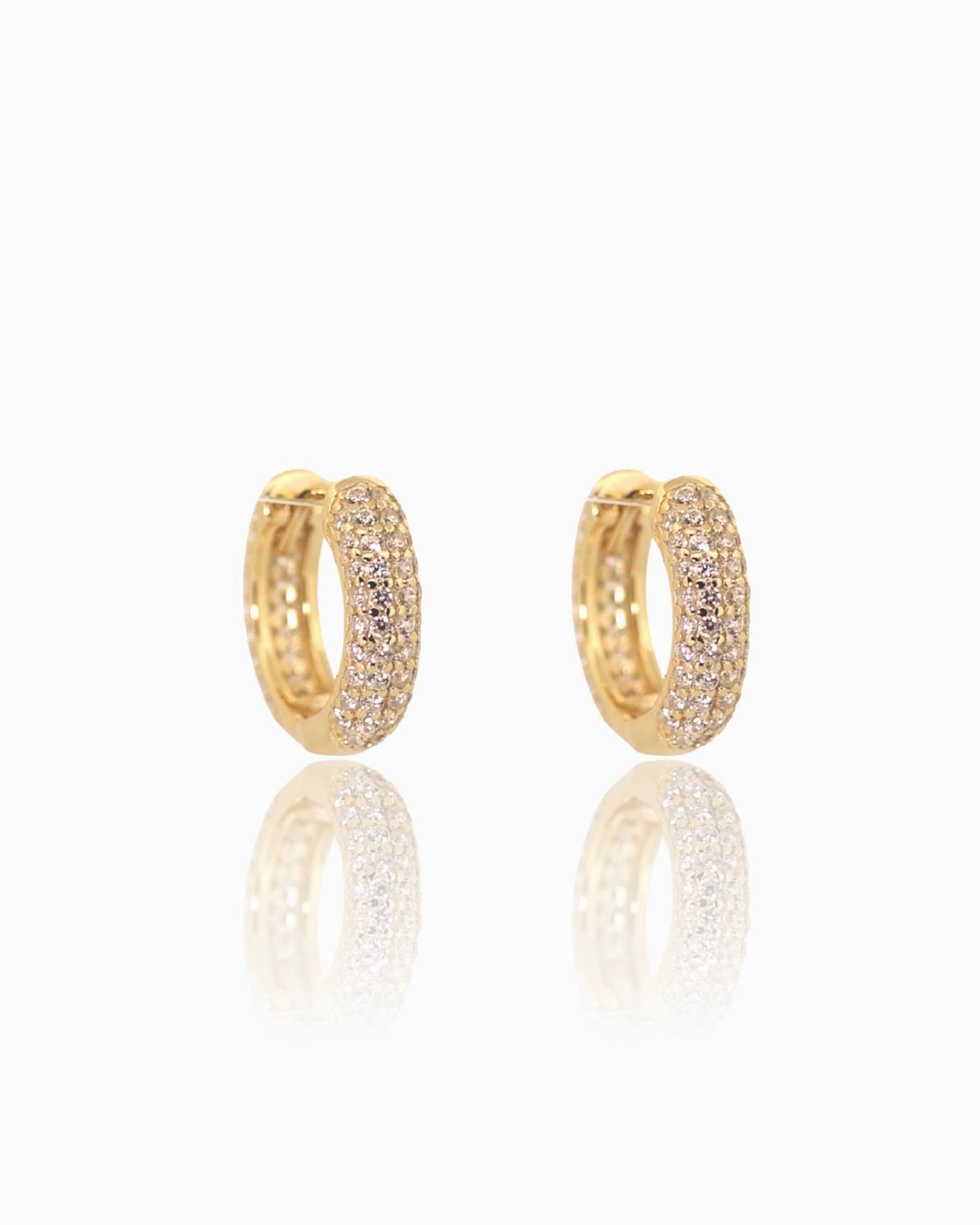 Iced Hoop Earrings - Gold