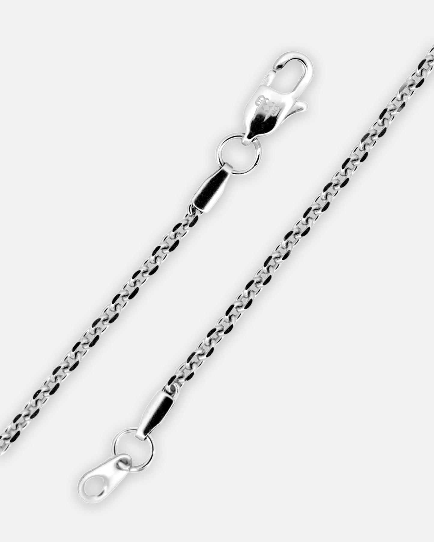 3mm Cable Chain - White Gold