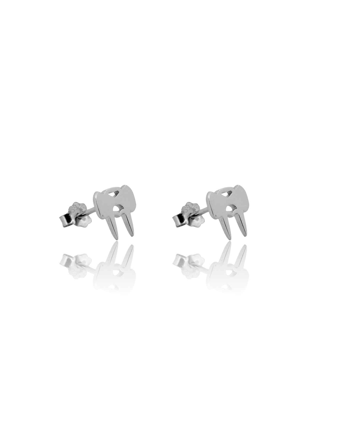 Perez Stud Earrings - White Gold