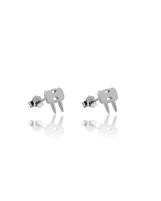 Perez Stud Earrings - White Gold