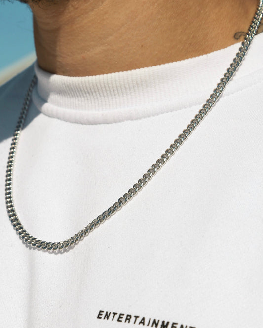 5mm Miami Cuban Link Chain - White Gold