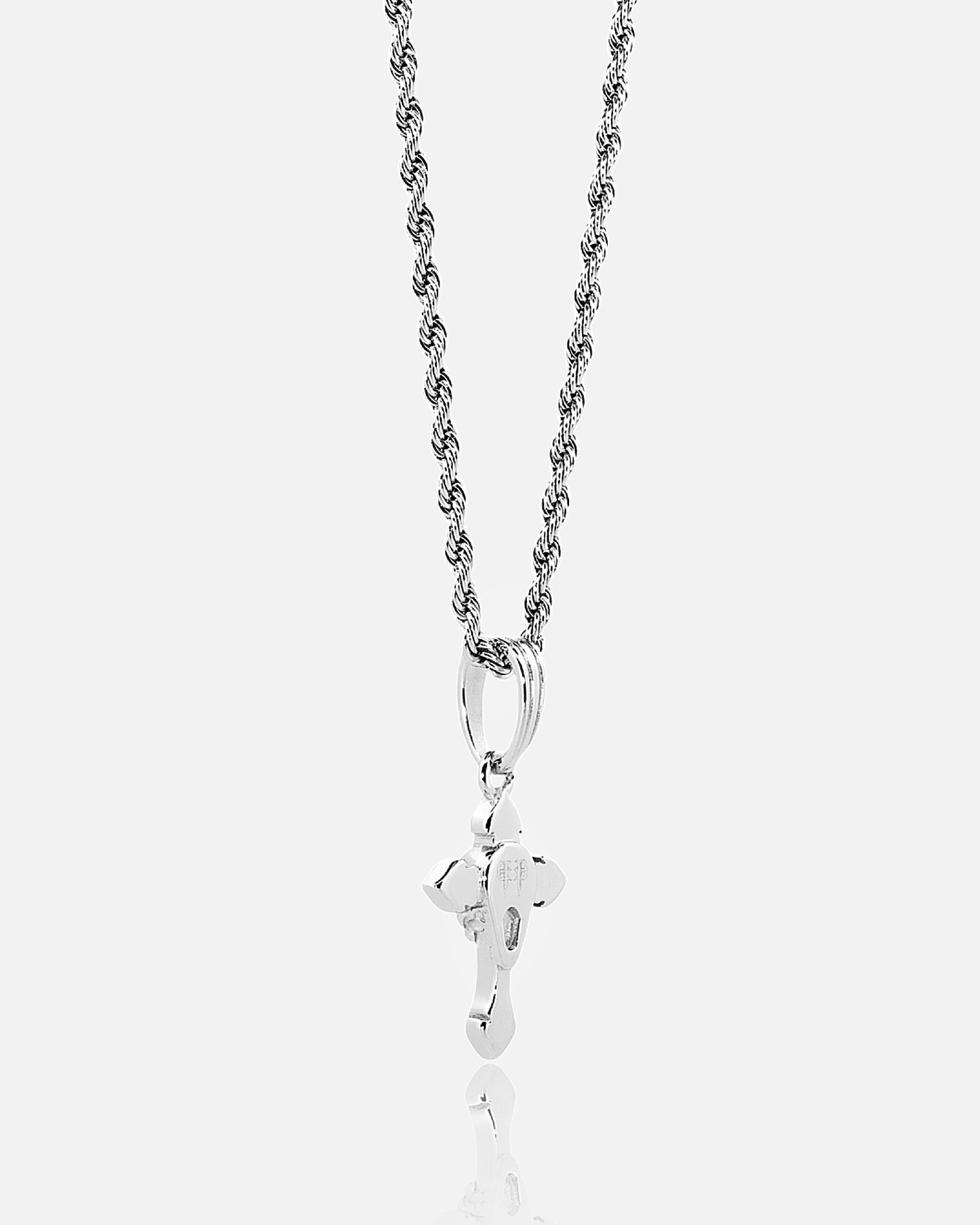 Skull Cross Pendant - White Gold