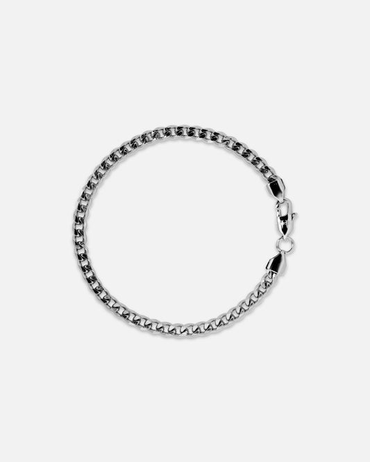 5mm Curb Cuban Link Bracelet - White Gold