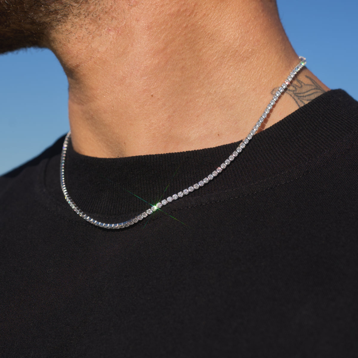 Micro Tennis Chain - White Gold